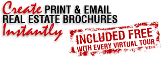 CREATE PRINT + EMAIL FLYERS & 2 PAGE BROCHURES INSTANTLY - FLYERS & BROCHURES INCLUDED FREE WITH EVERY VIRTUAL TOUR